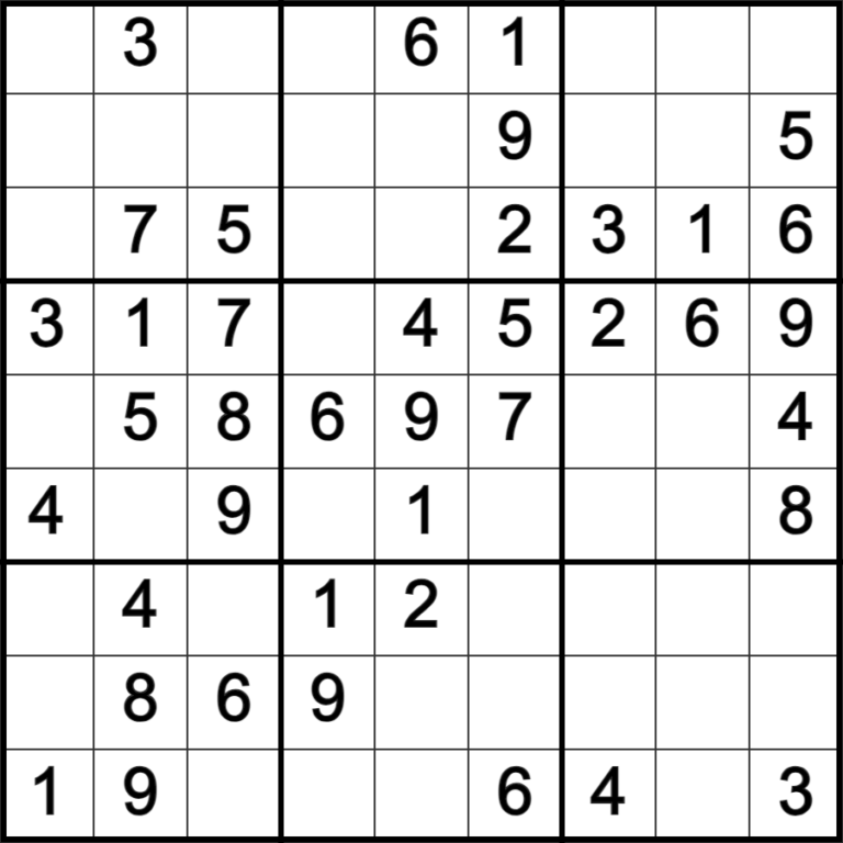 Mind-Bending Sudoku Challenge 1 – One Puzzle Per Day